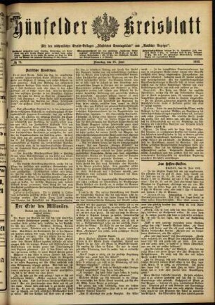 Ausgabe vom Dienstag, den 25. Juni 1912.