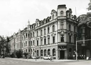 Cottbus, Karl-Liebknecht-Straße 117/Ecke Schillerstraße. Wohnhaus mit Gaststätte. Eckansicht