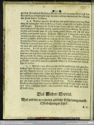 Das Andere Capitul. Was und wie mancherley göttliche Erscheinungen Offenbahrungen seyn?