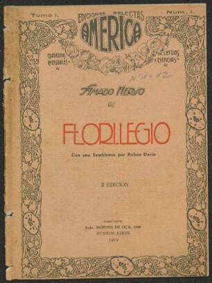 1919000100: Florilegio : con una semblanza por Rubén Dario