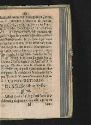 Caput Ultimum. De Affectionibus Syllogismi.