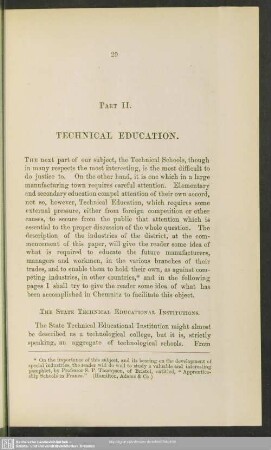 Part II. Technical Education