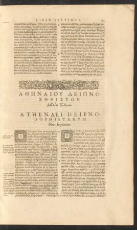 Athenaei Deipnosophistarum liber septimus.