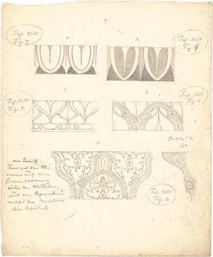 Neureuther, Gottfried von; Kapitell- und Ornamentstudien - Details