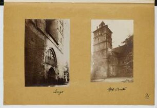 St. Nicolai-Kirche, Lemgo. Schloss Brake, Lemgo: Ansicht Portal Kirche, Ansicht Schloss (aus: Skizzen- und Fotoalbum 22)