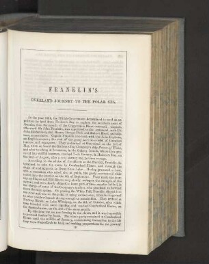 Franklin's overland journey to the Polar Sea.