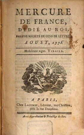 Mercure de France. 1775, 8