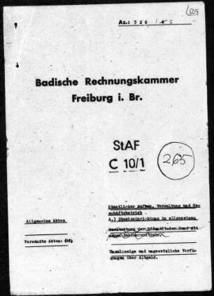 Unzulässige und ungesetzliche Verfügungen über Altgeld