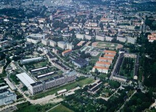 Bebauung in Chemnitz-Bernsdorf : Blickrichtung Norden zum Lutherviertel