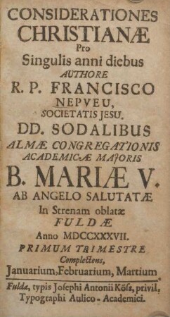 1: Complectens, Januarium, Februarium, Martium