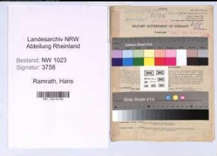 Entnazifizierung Hans Ramrath , geb. 05.03.1898 (Amtsinspektor)