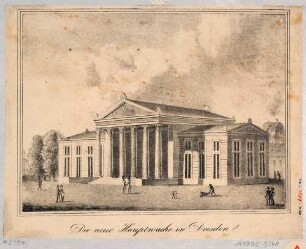 Die Altstädtische Hauptwache (Schinkelwache) in Dresden, 1832 gebaut, Blick nach Südwesten