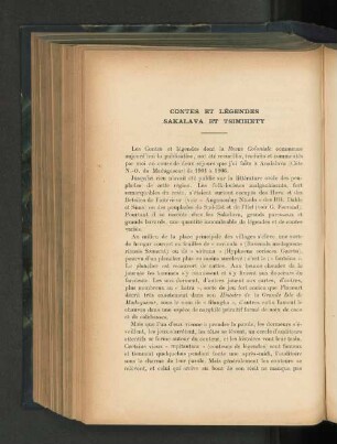 Contes et legendes Sakalava et Tsimihety