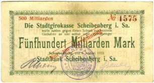Scheck über Fünfhundert Millarden Mark