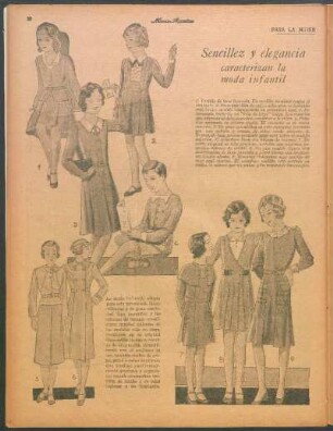 Sencillez y elegancia caracterizan la moda infantil [Dibujos] : Para la mujer
