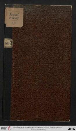 Churpfälzische Kameral-Fiskalats-Ordnung : [Mannheim, am 1. December, 1797]