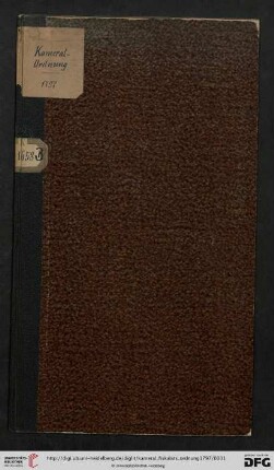 Churpfälzische Kameral-Fiskalats-Ordnung : [Mannheim, am 1. December, 1797]