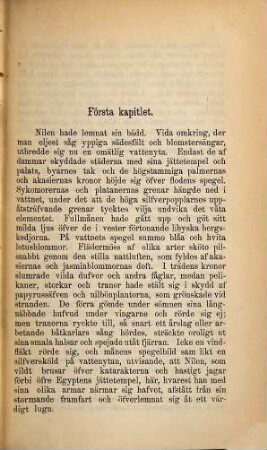En egyptisk konungadotter : Historisk roman af Georg Ebers. Öfversatt från tyska originalets 9. upplaga af Ernst Lundquist, 1