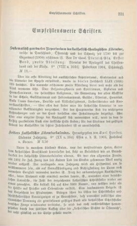 221-242 Empfehlenswerthe Schriften