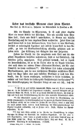Ueber das dreifache Moment eines jeden Wortes