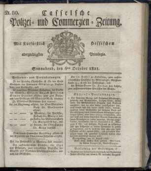 Nr. 80, Sonnabend den 6ten October. 1821
