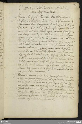Constitutiones Academiae Regiomontanae.