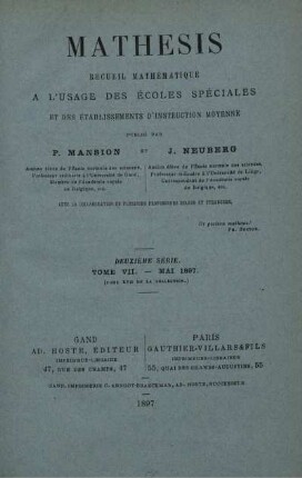 TOME VII. - MAI 1897.