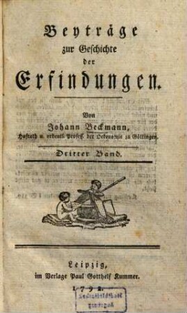 Beyträge zur Geschichte der Erfindungen, 3
