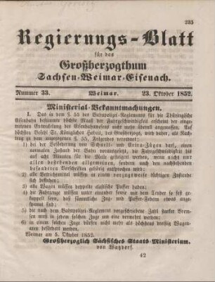 Nr. 33 : 23. Oktober 1852