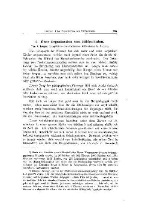 Über Organisation von Hilfsschulen