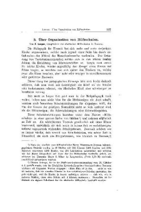 Über Organisation von Hilfsschulen