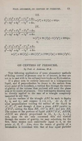 On centres of pressure.