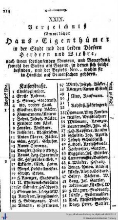 Verzeichniß sämmtlicher Haus-Eigenthümer in der Stadt ...