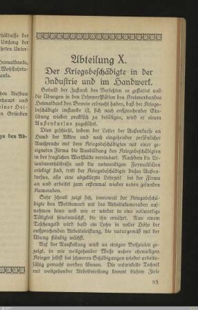 X. Ausbildung in Industrie und Handwerk