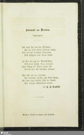Lebewohl an Dresden