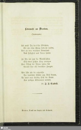 Lebewohl an Dresden