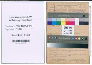 Entnazifizierung Ernst Kroeckert , geb. 01.04.1887 (Bahnsekretaer)
