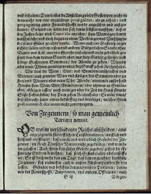 Von Ziegeunern/ so man gemeinlich Tartarn nennet