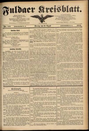 Ausgabe vom Montag, den 29. August 1904.