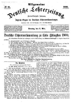 Deutsche Lehrerversammlung zu Köln (Pfingsten 1900)