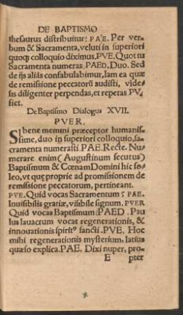De Baptismo Dialogus XVII.