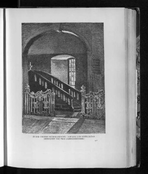 In der grossen Michaeliskirche. Aufgang zum Süder-Lector. Gezeichnet von Frau Albersschönberg