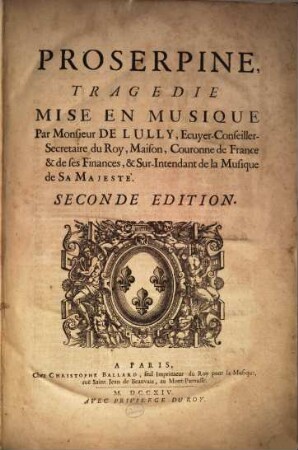 Proserpine : tragédie mise en musique