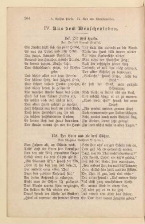 IV. Aus dem Menschenleben