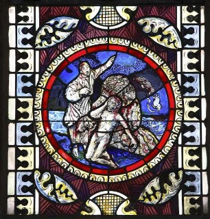 Nordöstliches Chorfenster — Christus heilt einen Besessenen in Gerasa