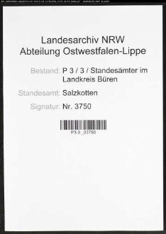 Sterberegister Standesamt Salzkotten