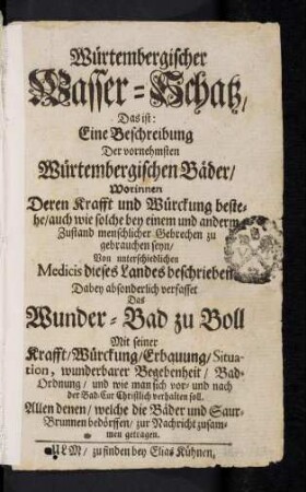 1-140, Würtembergischer Wasser-Schatz