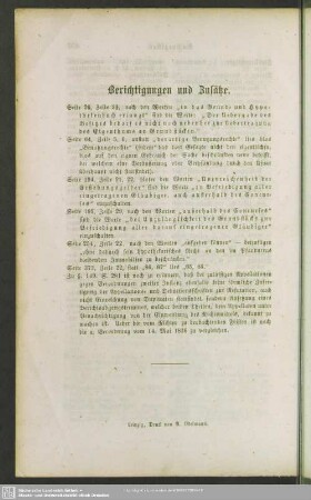 Berichtigungen und Zusätze