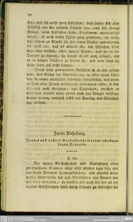 Zweite Abtheilung. Innere und äußere Beschaffenheit einer zweckmäßigen Brauerei