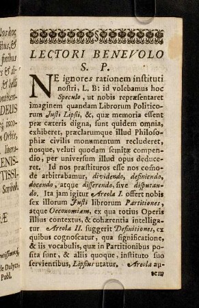 Lectori Benevolo